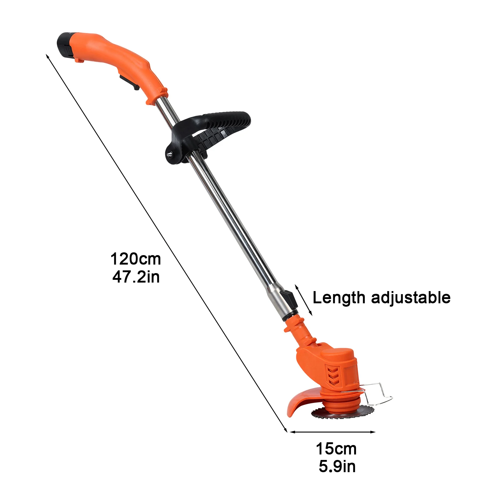 450W Cordless Electric Lawn Mower Length Adjustable Handheld Rechargeable Garden Pruning Tools With 2 Batteries 12V Battery ﻿