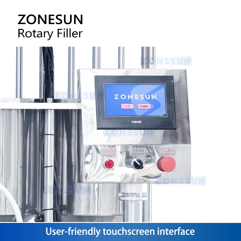 ZONESUN ZS-VTRPF4 Riempitrice automatica per crema a 4 colori |   Riempitore cosmetico rotante per vasetti da 5-100 ml
