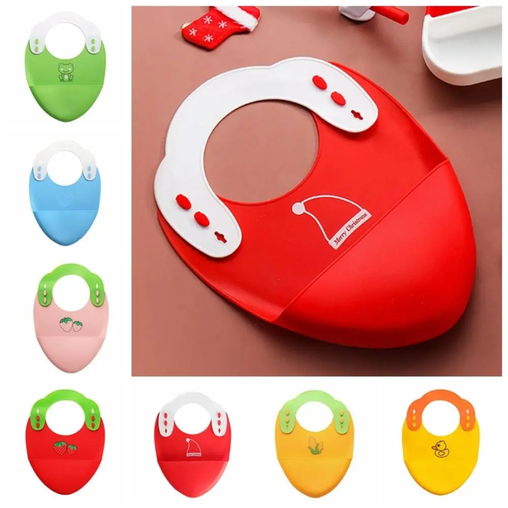 Cute Baby Feeding Bib Waterproof Soft Silicone Silicone Bibs for Babies Cartoon Print Detachable Children Silicone Bibs Newborn