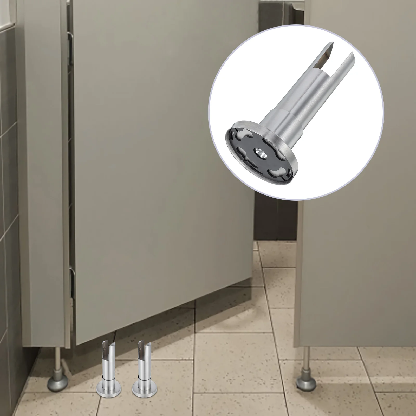 

1pcs Stainless Steel Toilet Partition Bracket Heavy Duty Bathroom Stall Hardware Adjustable Feet For Public Restroom Furniture