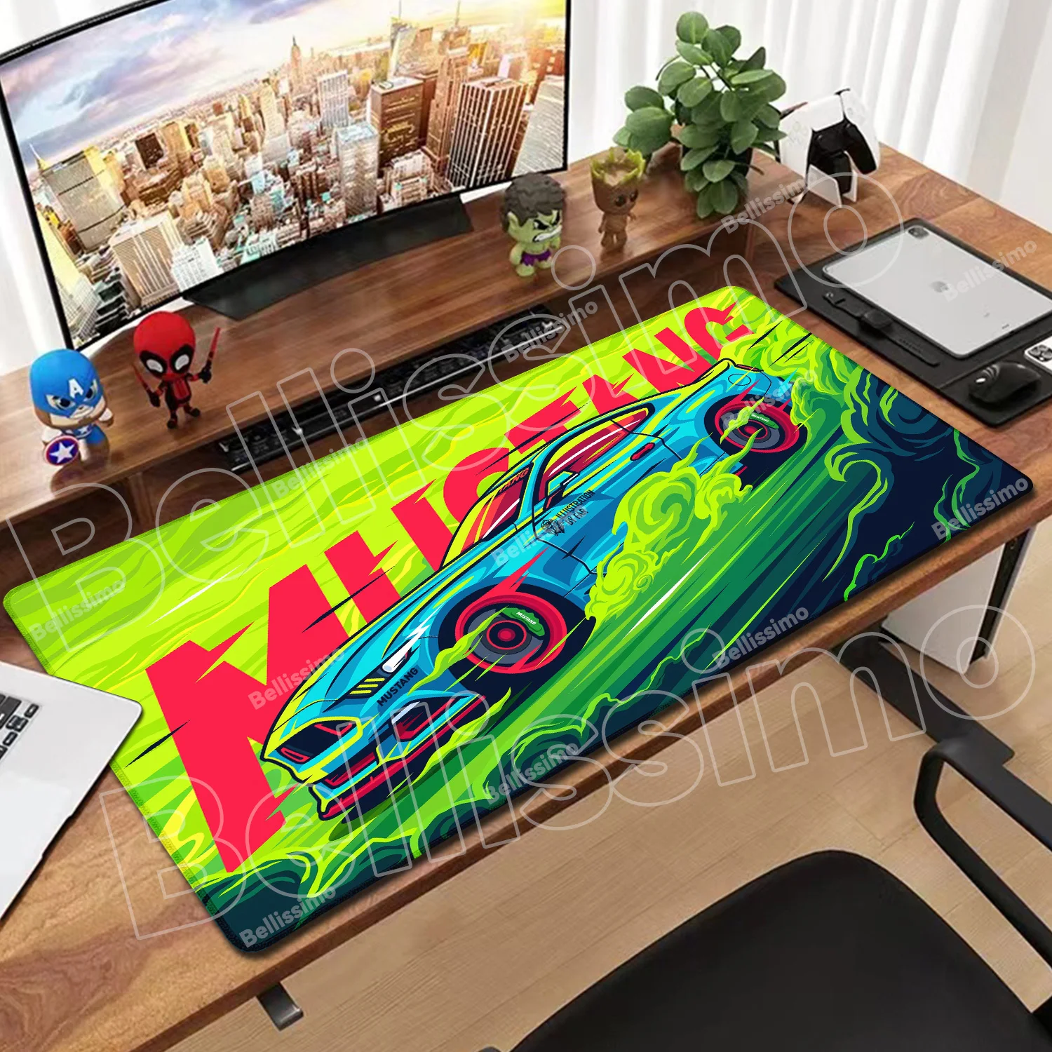 

Large Sports Car Design Gaming Mouse Pad Anti-Slip Rubber Base Extended G*GTR Desk Mat for Gamer Office Use Computer Accessories