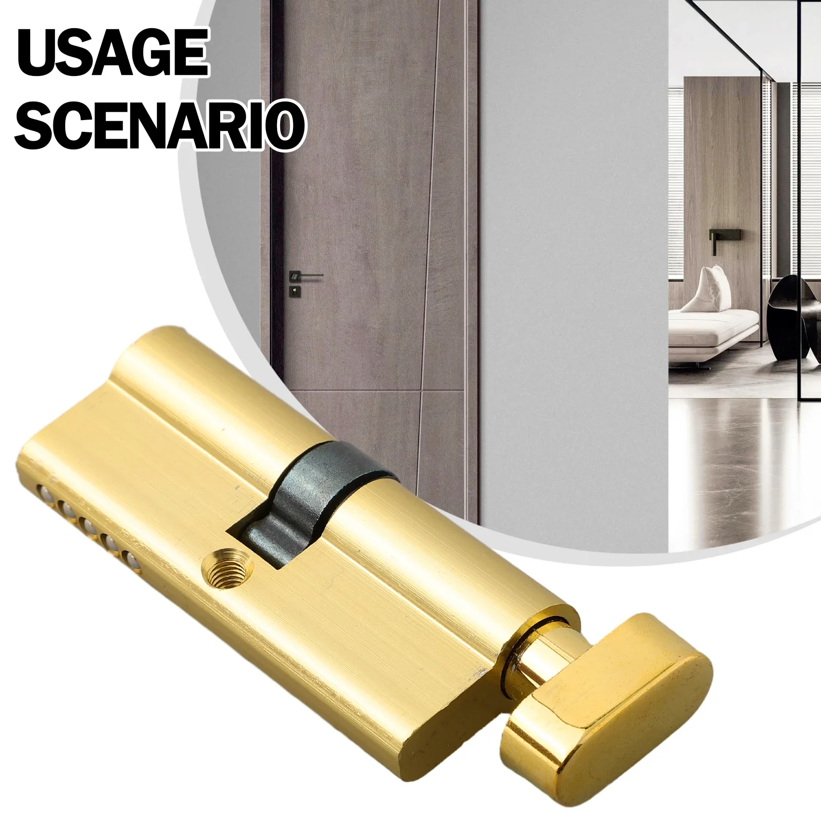 Door Lock Lock Cylinder Wooden Door Handle Multi-way Lock Principle Alloy+Iron Cylinder With 3 Keys High Quality