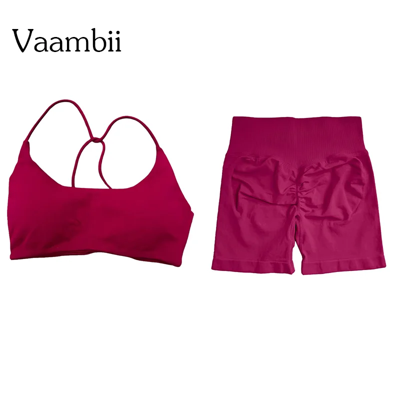 

Динамичный комплект: бюстгальтер с эффектом твист и шорты | Комплект для фитнеса 4.5" Quick Dry: бесшовный ребристый комплект для йоги с высокой талией для женщин