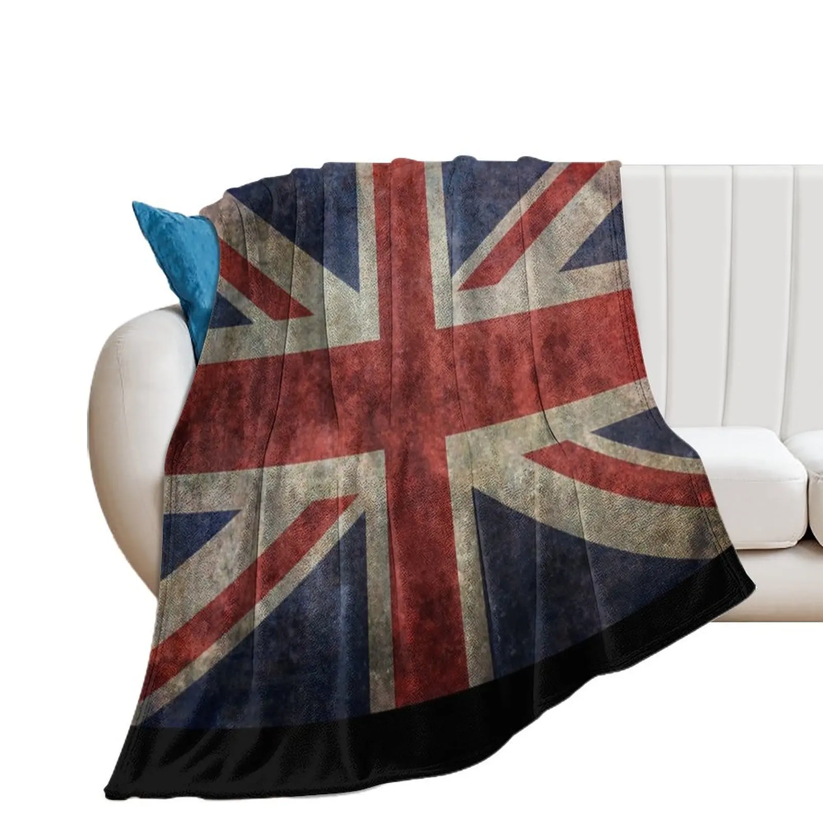 

A grunge looking distressed Union Jack uk version Throw Blanket Thermal Luxury Throw Flannels funny gift Blankets