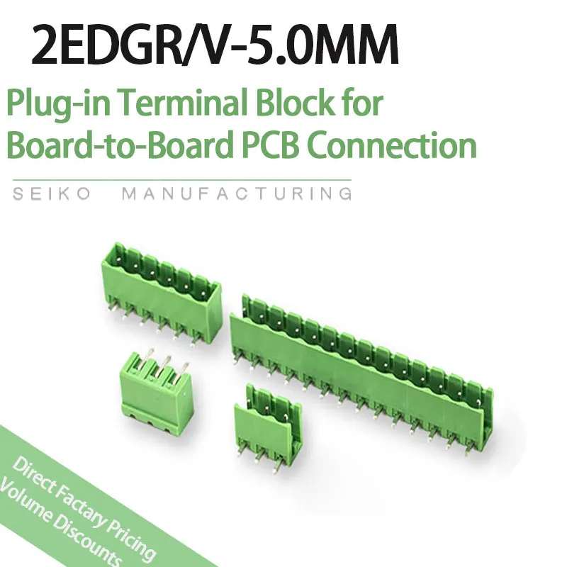 オープンエンド曲がりピン | 高信頼性5.0mm PCBヘッダー 2-16P | 工場直販＆生涯保証 | PA66 + 錫メッキ銅
