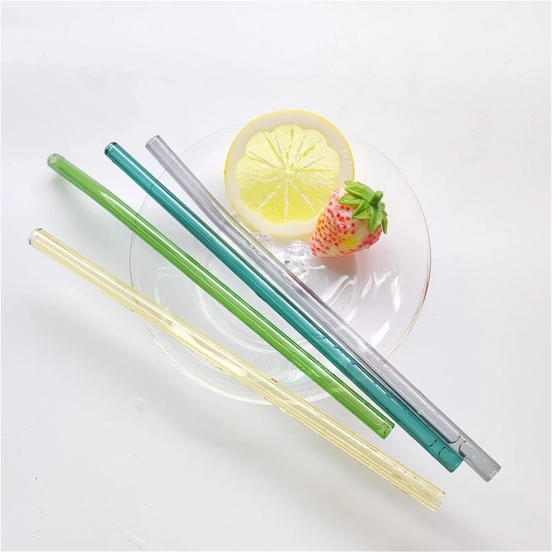 200*8mm High Borosilicate Glass Straws-Clear & Colored,Heat-Resistant,Eco-Friendly & Reusable|Christmas Creative Gift 5pcs/box