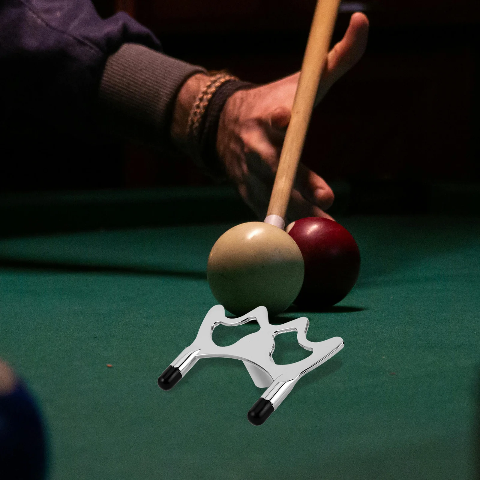 

Pool Table Bridge Head with Adjustable Clamp Sturdy Zinc Alloy Construction for Reliable Cue Stick Rest Accessory