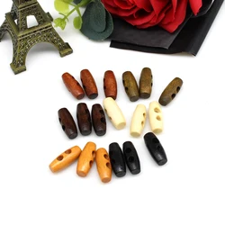 50PCs/lot Olive button for Craft And Scrapbooking 20mm 2 Holds Wood Sewing Toggle Buttons Cloth Accessories