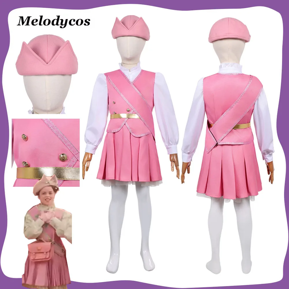 

Glinda Cosplay Kids Costume Movie Wicked Disguise Girls Children Pink Dress Hat School Uniform Outfits Halloween Carnival Suit
