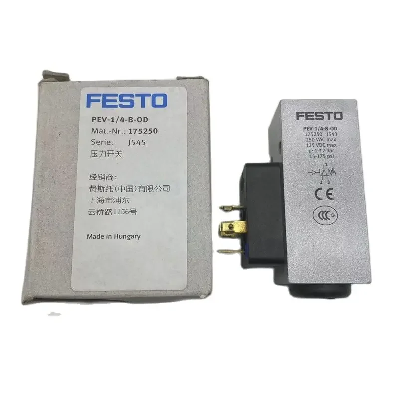 

FESTO Pressure switch 175250 PEV-1/4-B-OD 161760 192488 PEV-1/4-B 10773 192489 PEV