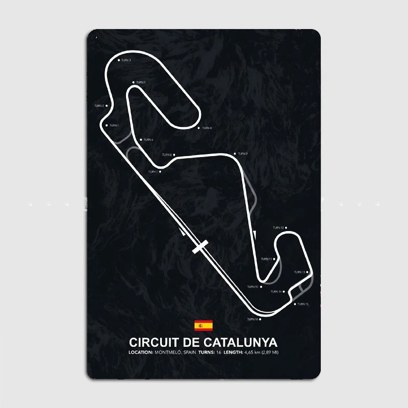 Circuit De Catalunya Metal Plaque Poster Club Custom Wall Decor Club Bar Tin Sign Poster