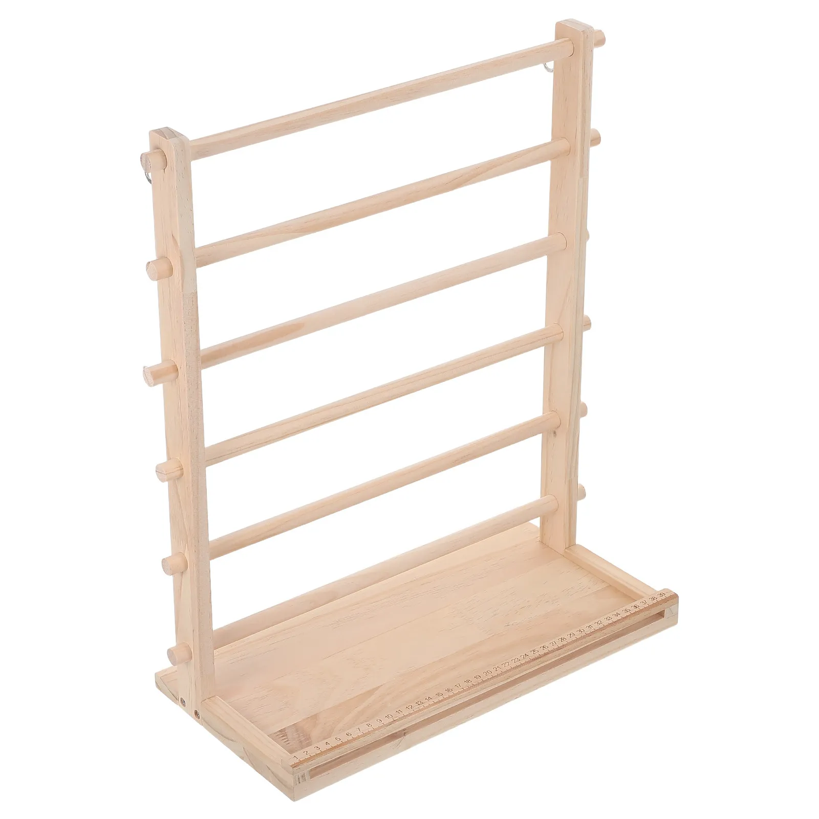 6 Tier Wooden Ribbon Storage Rack Organizer Stand Wood Ribbon Display Shelf for Florist Craft Sewing Roll Storage and Display