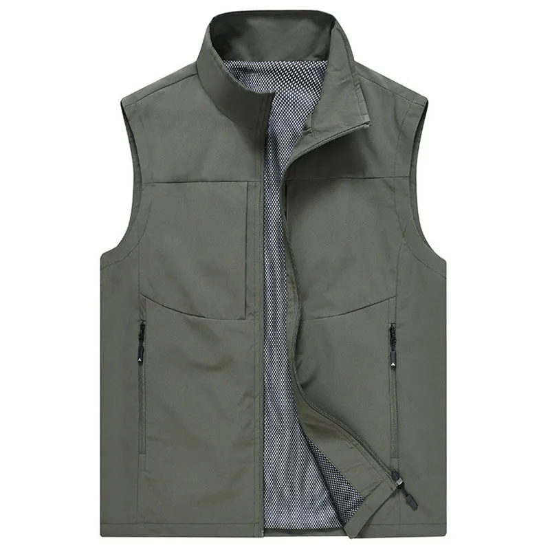 Autumn Men Waistcoat Outdoor Leisure Camping Hiking Vest Young Middle-aged Photography Fishing Casual Vest Jacket Men Clothing