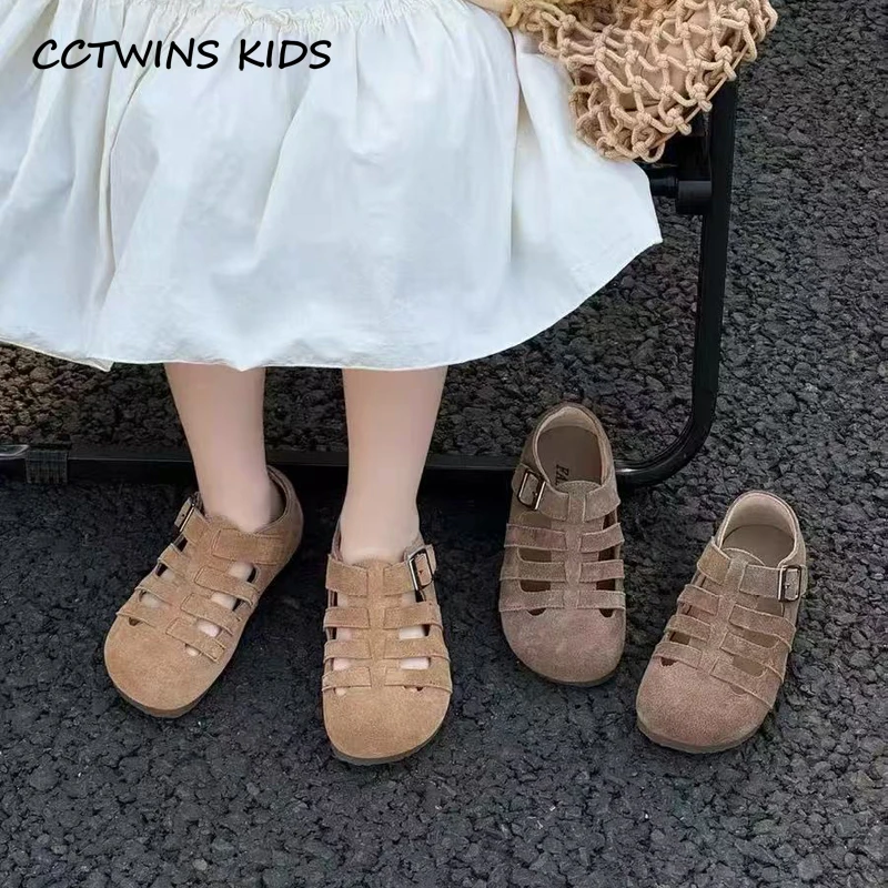 

Kids Sandals Summer Toddler Girls Genuine Leather Fashion Brand Princess Rome Shoes Boys Children Beach Weave Flats Soft Sole