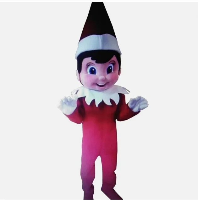

New Adult Hot Sale LOVE Festival Dress Red Elf Boy Mascot Costume Christmas Fancy Dress Halloween Mascot Costume Free Ship