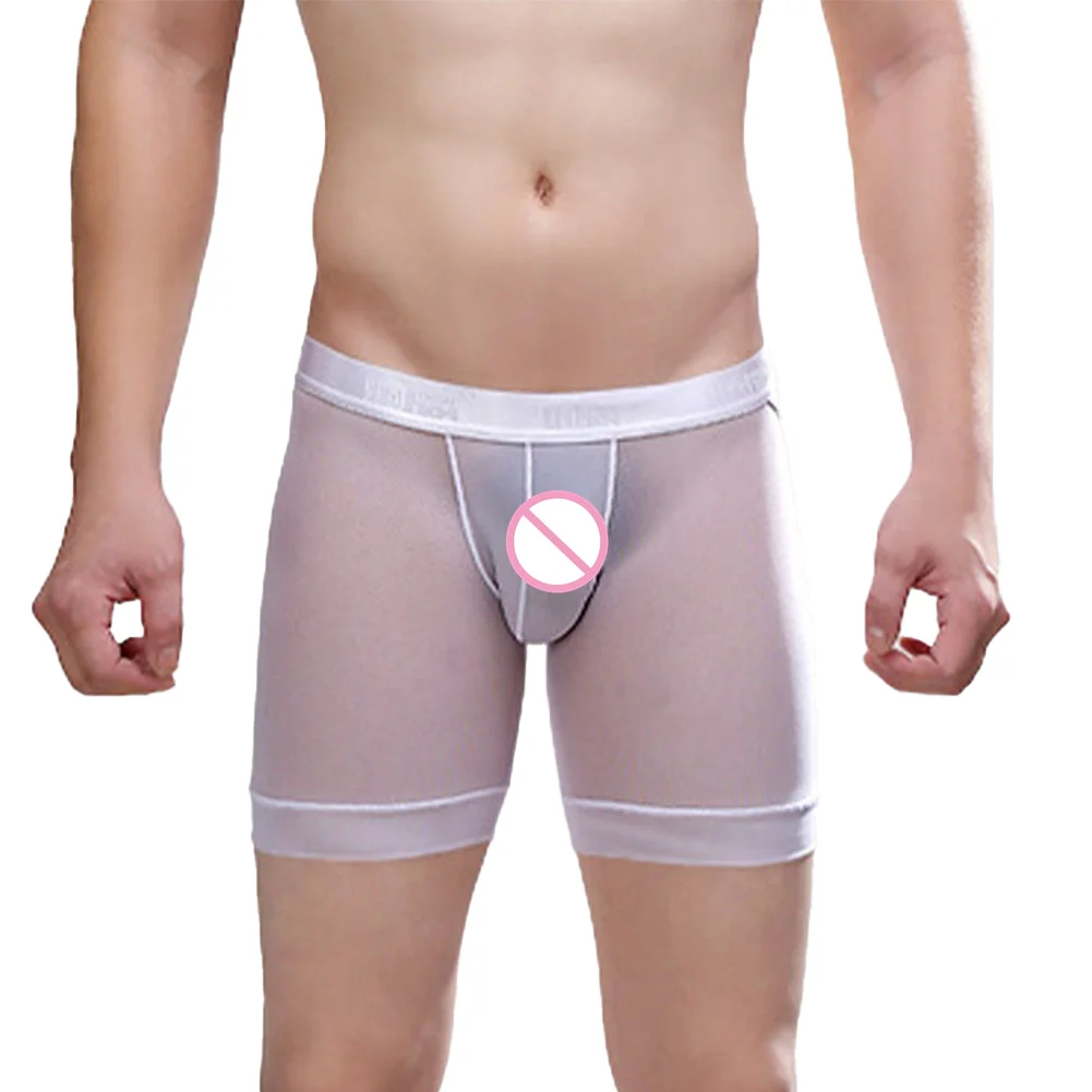 

Men Sexy Underwear Open Crotch Ball Pouch Breathable Comfort Shorts Bulge Panties Jockstrap Bikini Trunks Underpants Sex