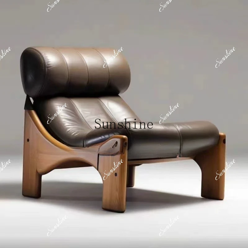Medieval solid wood leisure sofa chair hotel B & B club simple living room tiger chair  FT