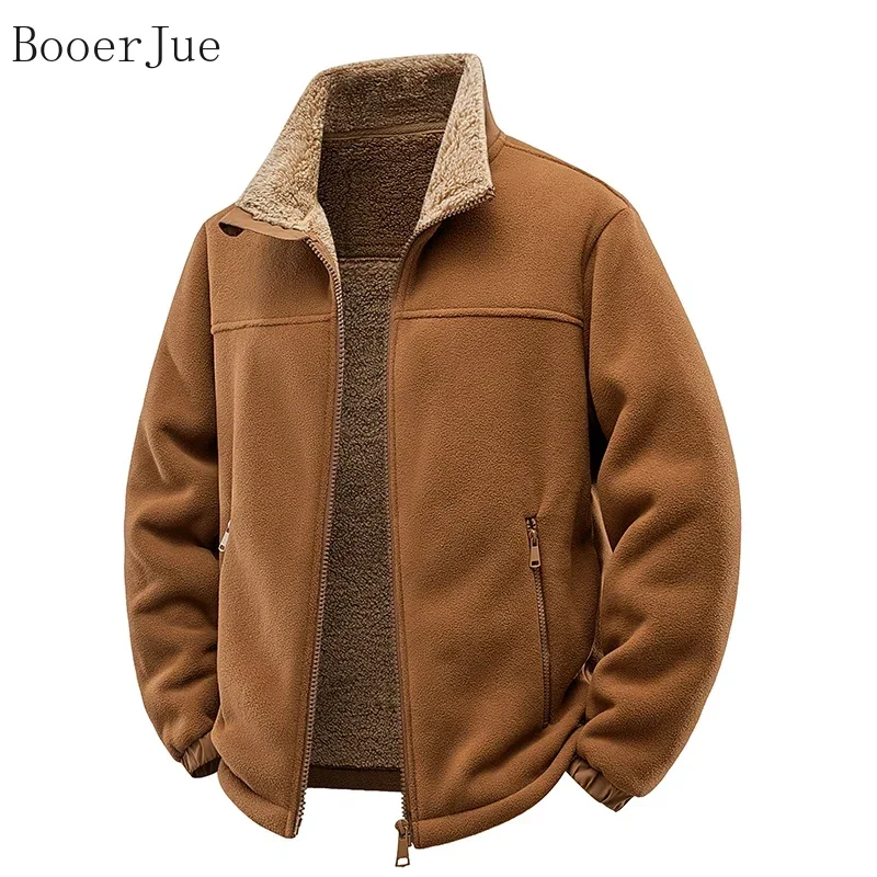 Men Winter Hunting Polar Fleece Jacket Multi‑Pocket Full Zip Hooded Coat Warm Casual Outdoor Sport Hiking Camping Outerwear