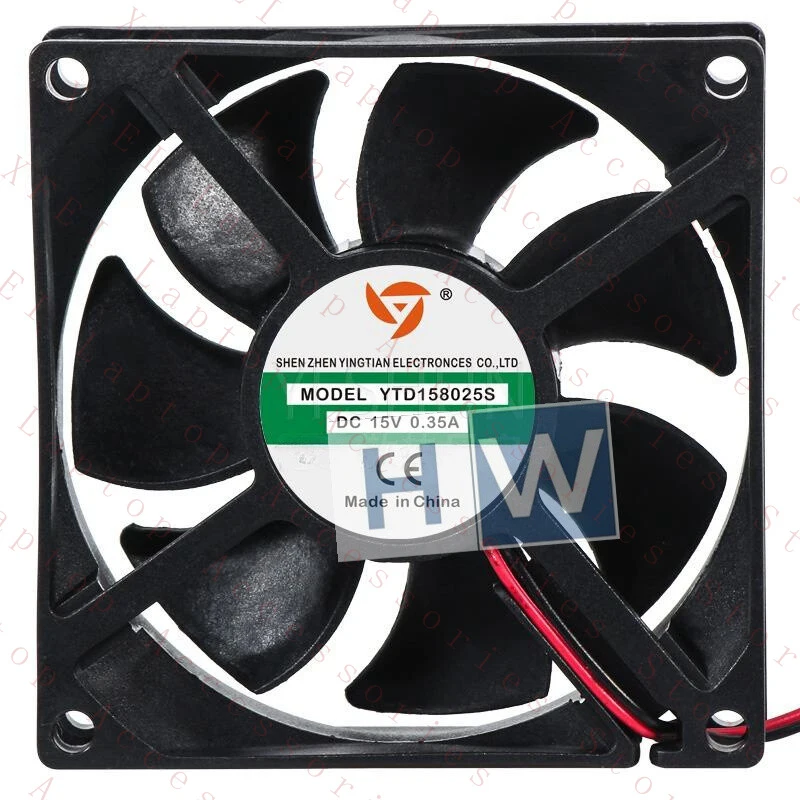 

C 1PC YTD158025S 15V0.35A 8cm 80 * 25MM 2-wire Equipment Case Cooling Fan