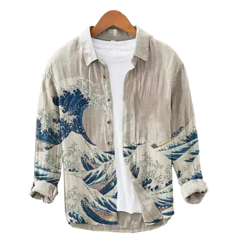 

Рубашка с художественным узором Рубашки на пуговицах Повседневные праздники Совершенно новая повседневная одежда Праздничная рубашка Рубашка для вечеринок Полиэфирная ткань