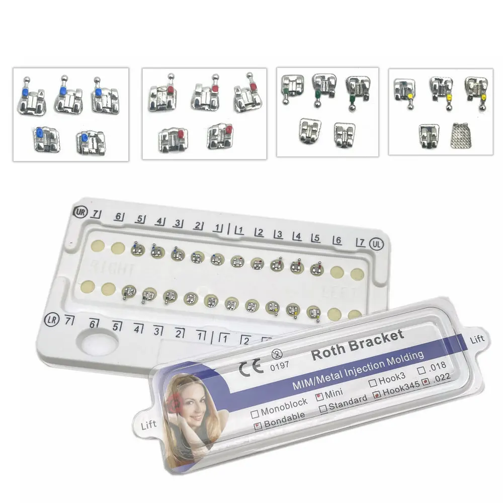 20pcs/pack Dental Orthodontic Metal Bracket Braces Dental Mini Roth/MBT Bracket 022\