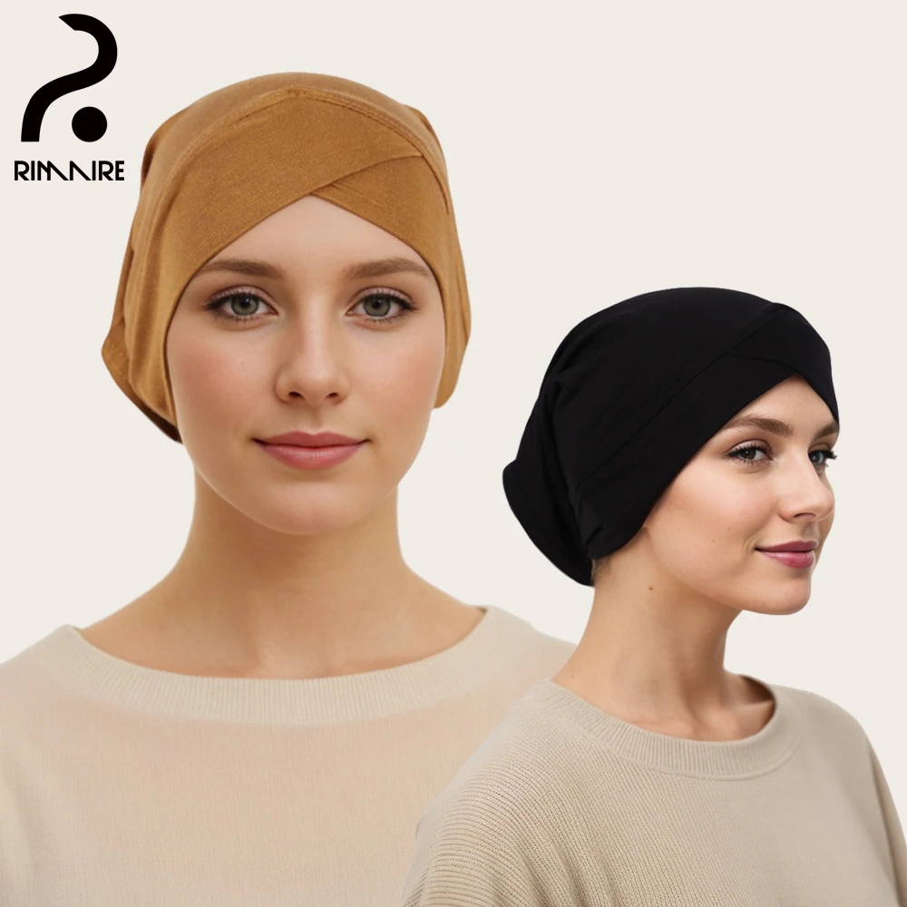 

RIMAIRE Women's Muslim Hijabs Instant Hats Fashion Soft Turban Inner Caps Hat Classic Ladies Head Cover Hats Headscarf RIMAIRE