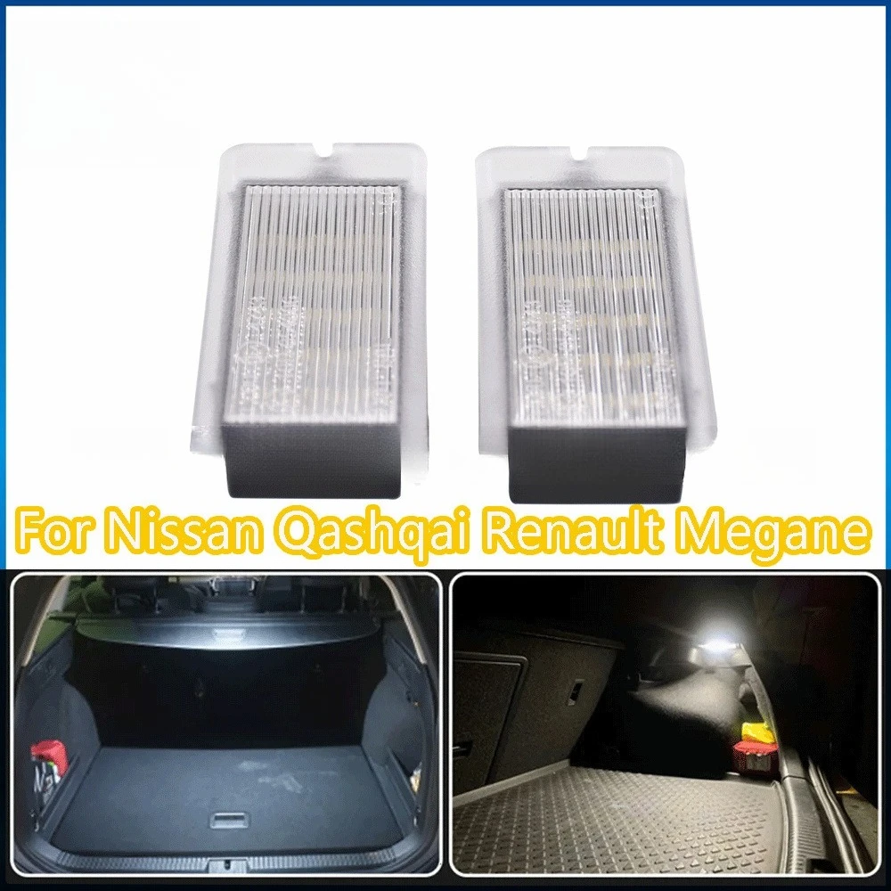 2PCS LED Trunk Light Luggage Compartment Lamp Applicable for Nissan Qashqai, Juke, Renault Megana