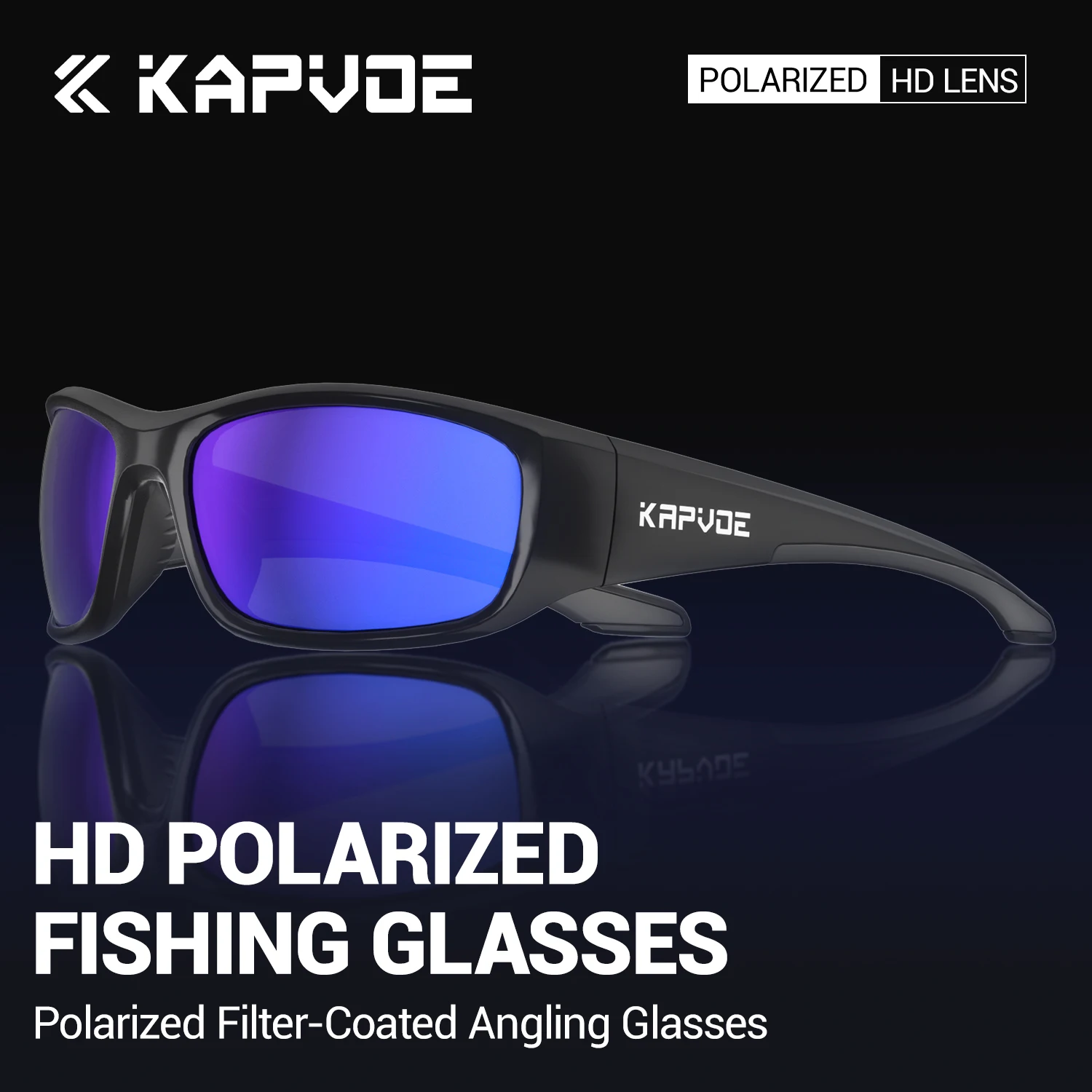 Kapvoe Polarisierte Sonnenbrille für Männer und Frauen, Fahrbrille, Angelbrille, klassische Sportbrille, leichte Laufbrille