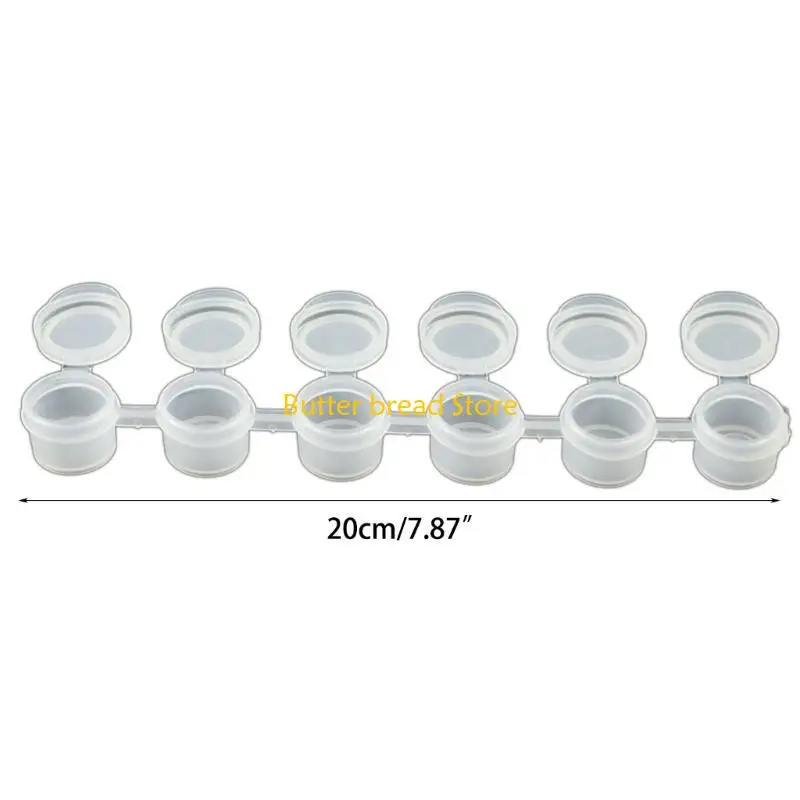 W89C Portable 6/8 Strips Contenedor tiras pintura vacías para artes, almacenamiento pigmentos artesanales