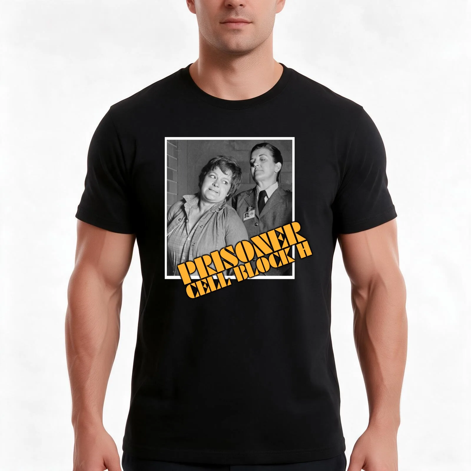 PRISONER CELL BLOCK H - Vintage Style Character Art - Bea & Ferguson the Freak T-Shirt Summer Casual Cotton Tee 100% Cotton