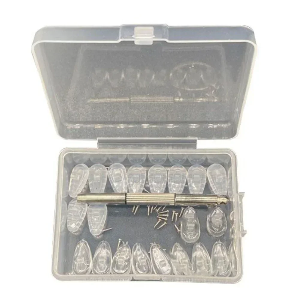 Eyeglasses Repair Kit with Screwdriver and Silicone Nose Pads 20PCS Optical Tool Parts for Glasses Maintenance
