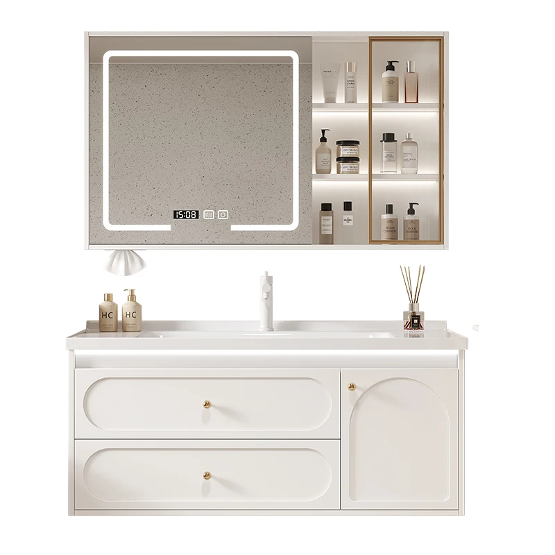 

French Washbasin Bathroom Cabinets Solid Wood Vintage Drawer Storage Bathroom Cabinets Vanity Makeup Muebles Home Furniture
