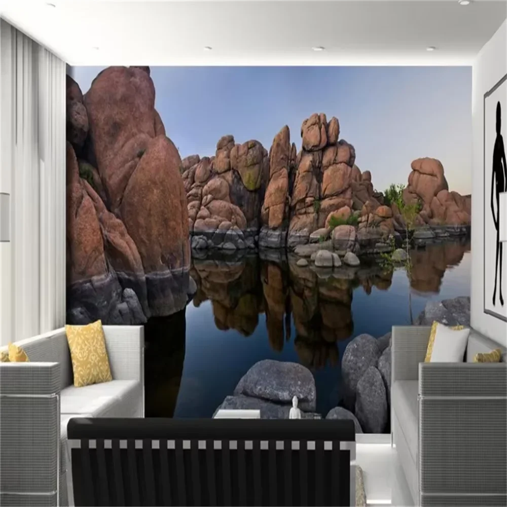 Custom mountain range wallpaper for living room bedroom store murals TV backdrop water papel de parede wallpaper for walls 3 d