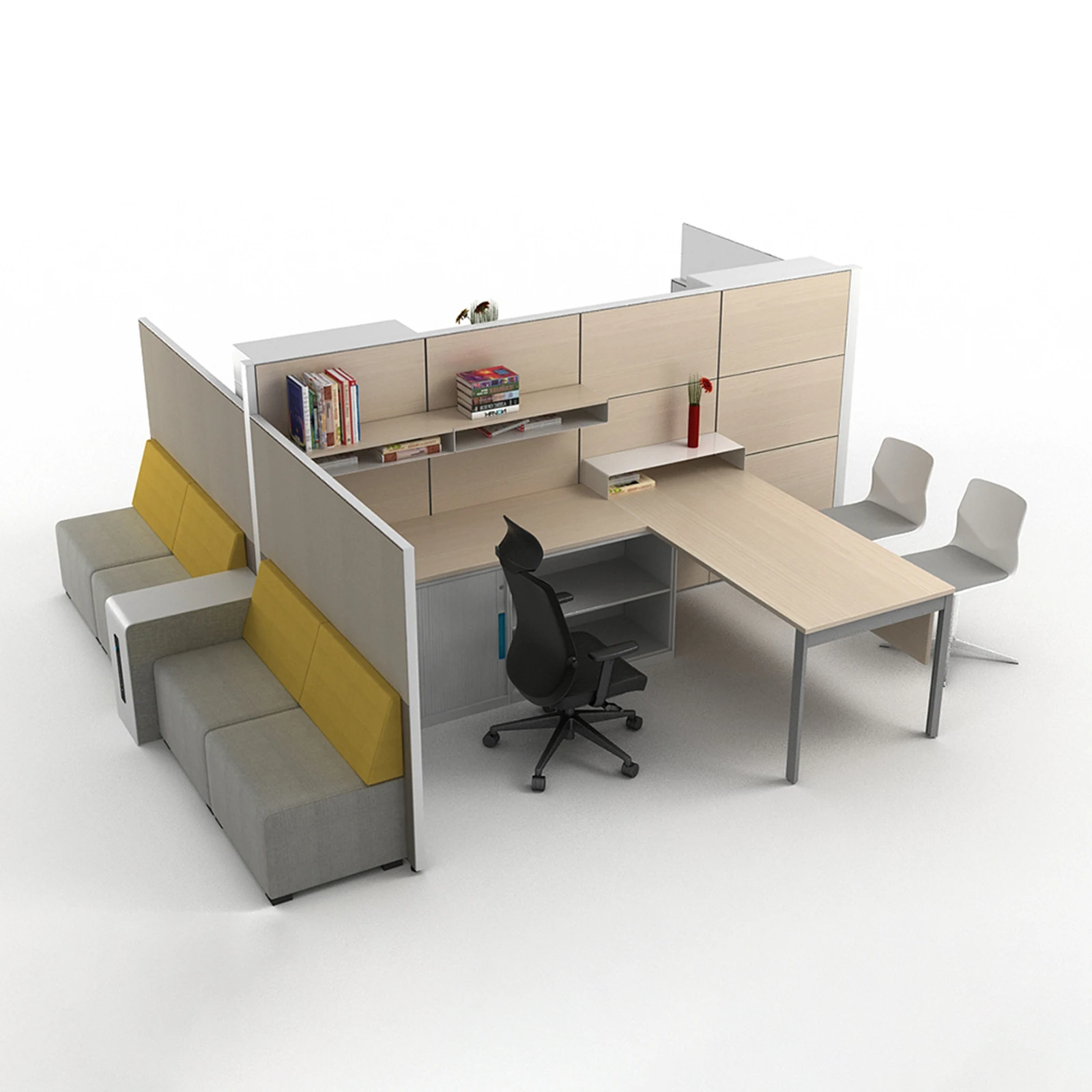 Modern Office Cubical Partition Desks and Workstations Office Furniture Cubicles 4 Seat Person Combination Office Workstation