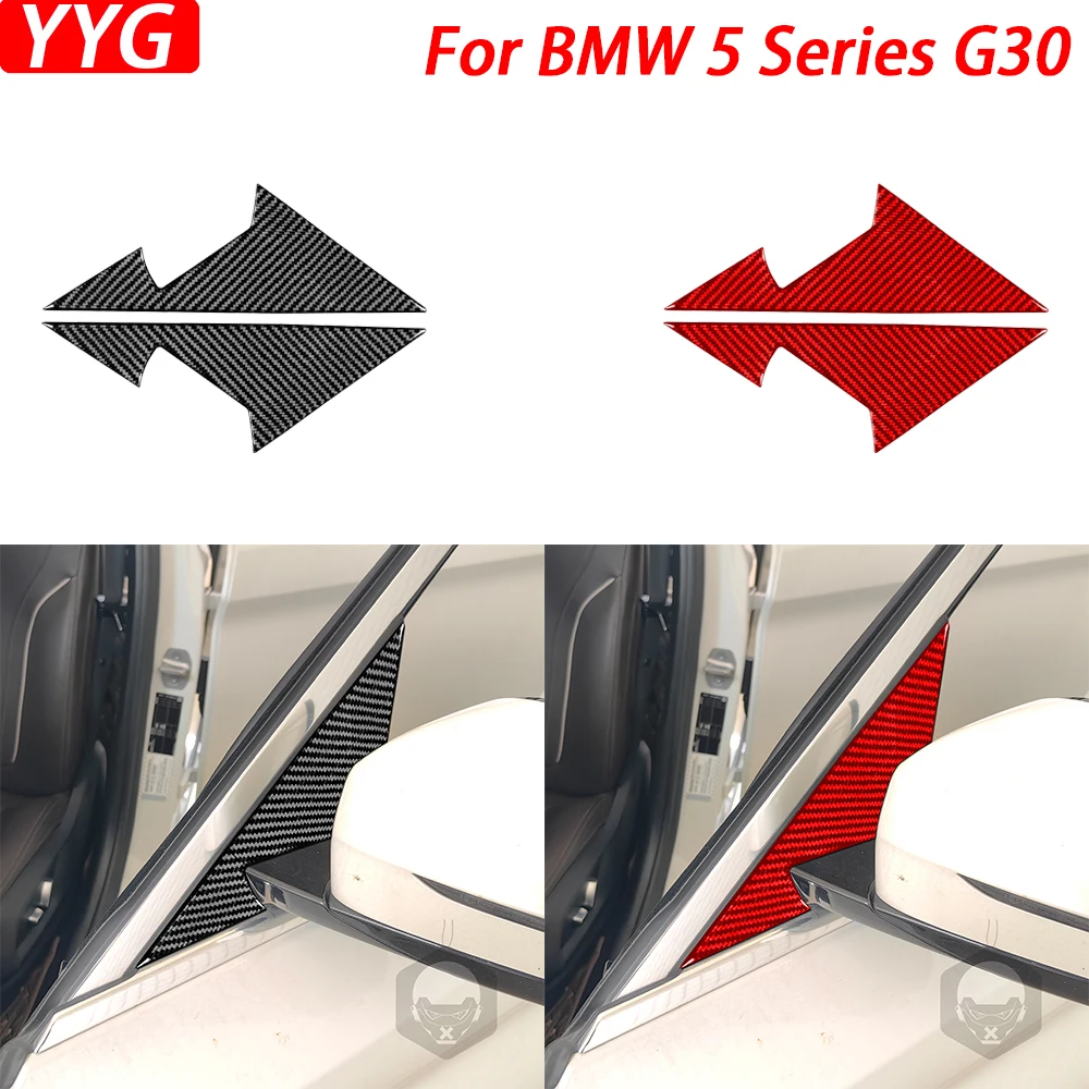 For BMW 5 Series G30 2016-2022 Carbon Fiber External Door A Pillar Panel Cover Decorative Car Modification Accessories Sticker