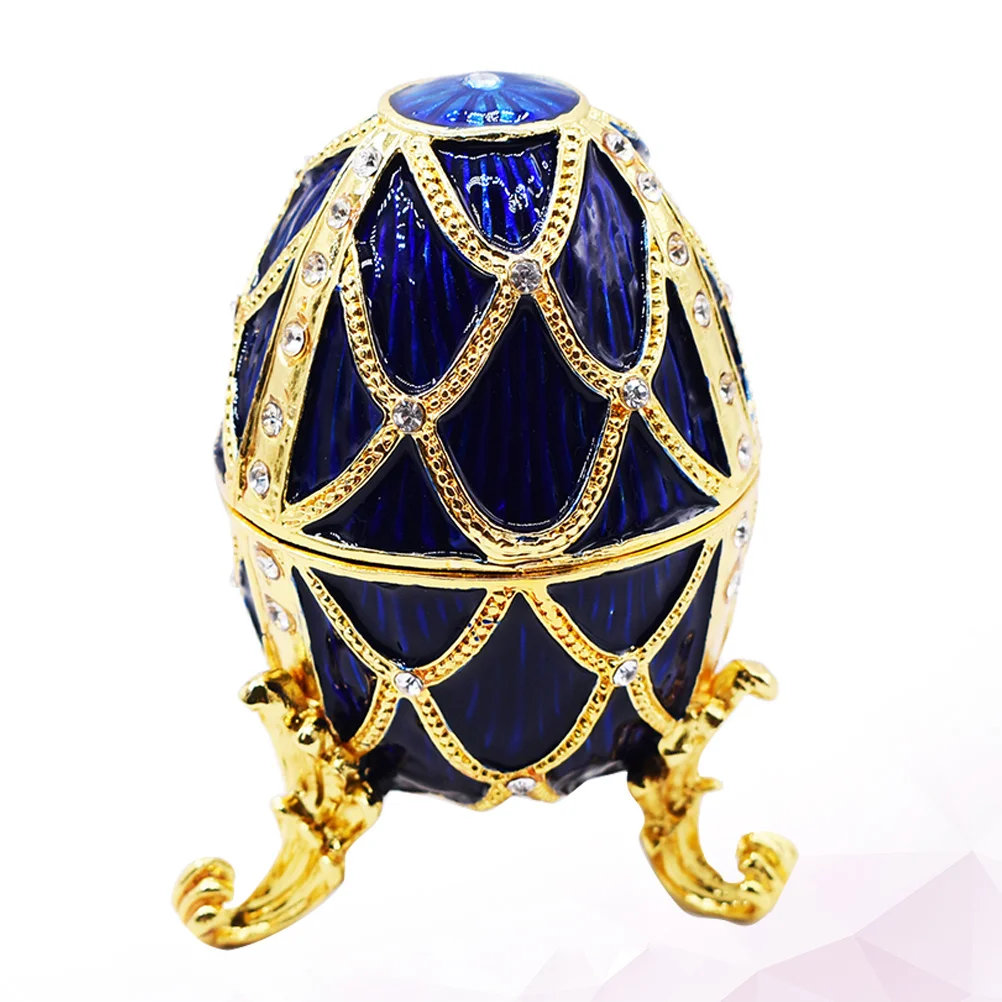 

Креативный контейнер для ювелирных изделий со стразами, пасхальное яйцо, дизайн, эмалированный позолоченный органайзер для ожерелья, браслета, сережек, домашнего декора