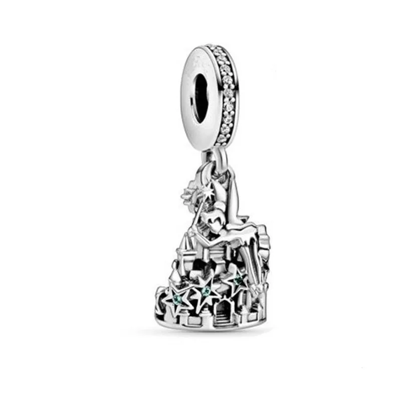 New Fine Bead 925 Silver Plat Eiffel Tower Cross Religion safety Pendant Dangle For original  Charm DIY Jewelry Bracelet