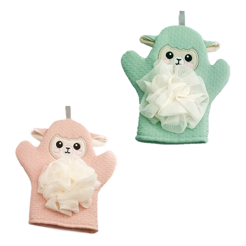 

2 Pcs Gloves Baby Bath Child for Kids Mitts Loofah 22X12CM Fiber Material Exfoliating Shower Towels