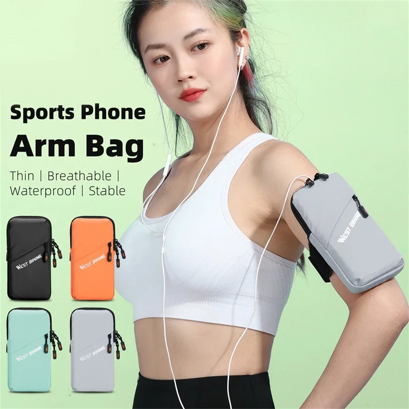 

West Biking Running Phone Arm Bag Waterproof Sports Armband 7.0" Phone Pouch for Jogging Fitness Cycling Universal Accessories