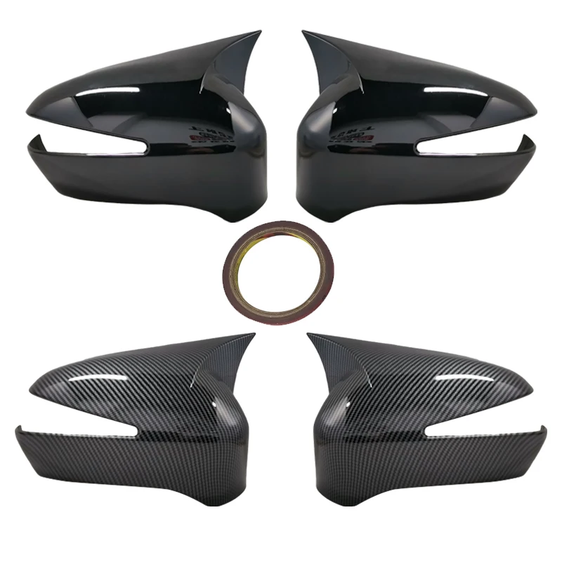 2Pcs Door Side Rearview Mirror Cover Trim Cap Fit For Honda Civic 8th 2006 2007 2008 2009 2010 2011 Carbon Fiber Style