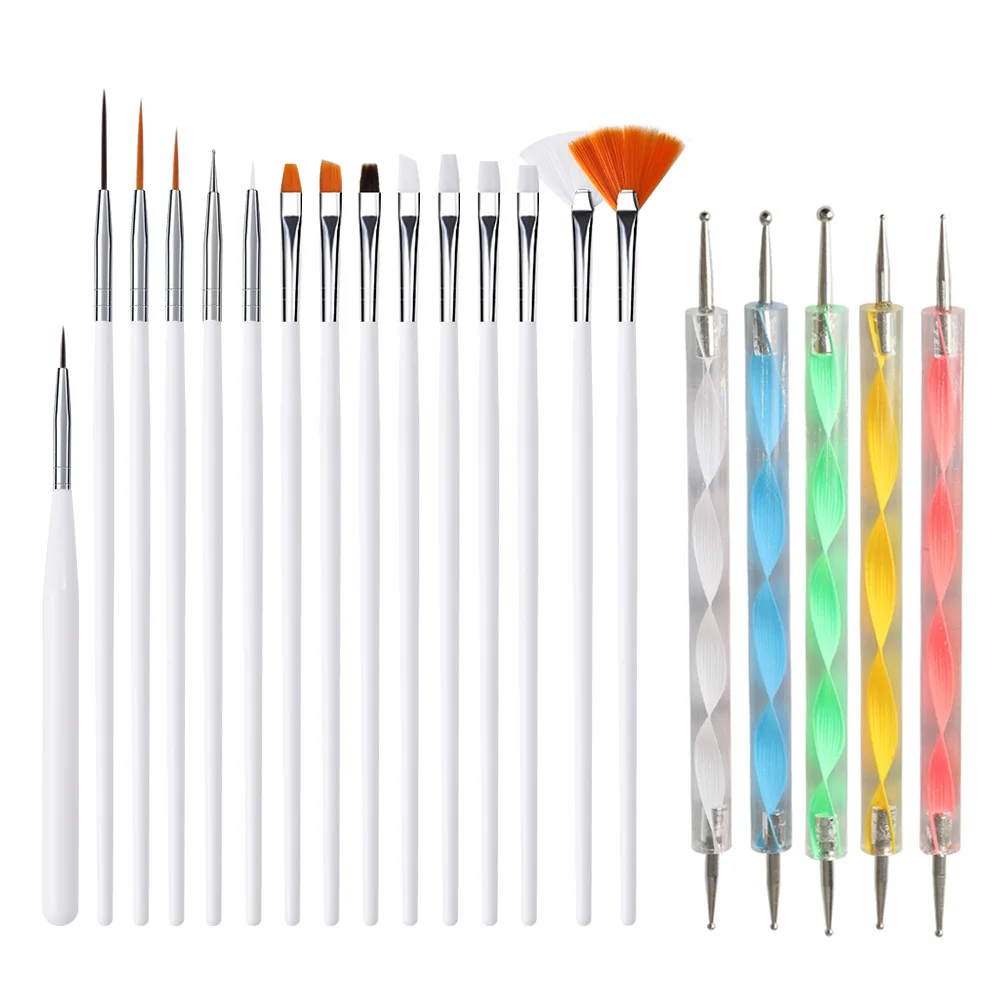 Nail Brushes Set Professional Nail Supplies For Acrylic UV Gel Drawing Dotting Manicure Nail Art Design Tools Makeup Accessorie