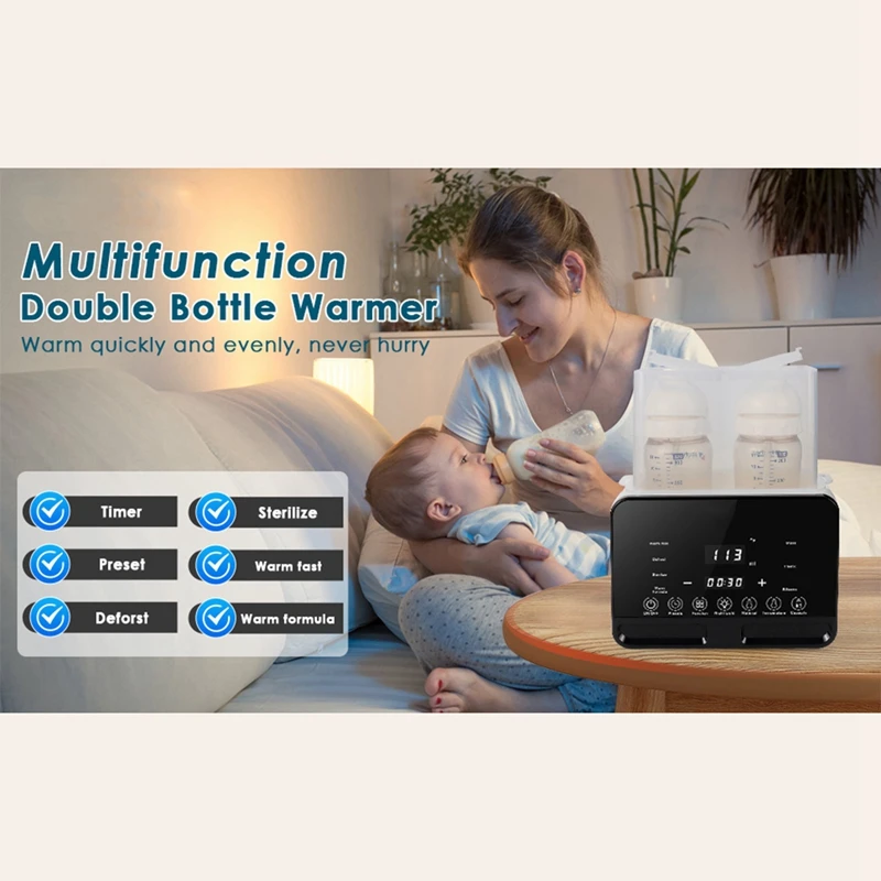 1 PCS Bottle Warmer Double Bottle Warmer For Breastmilk/Formula For All Bottles With Temperature Control EU Plug