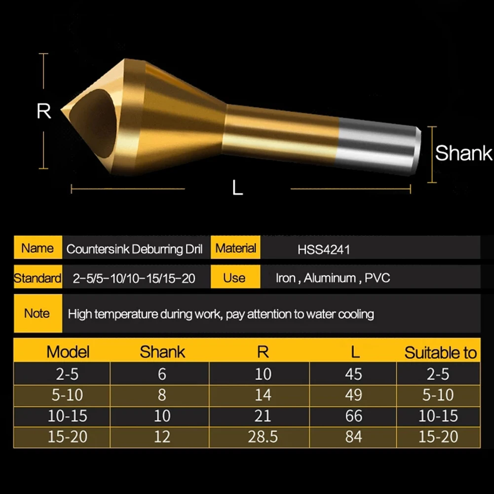 

Deburring Drill High Performance HSS Coated Countersink and Deburring Drill Taper Hole Cutter Tool Easy Chamfering