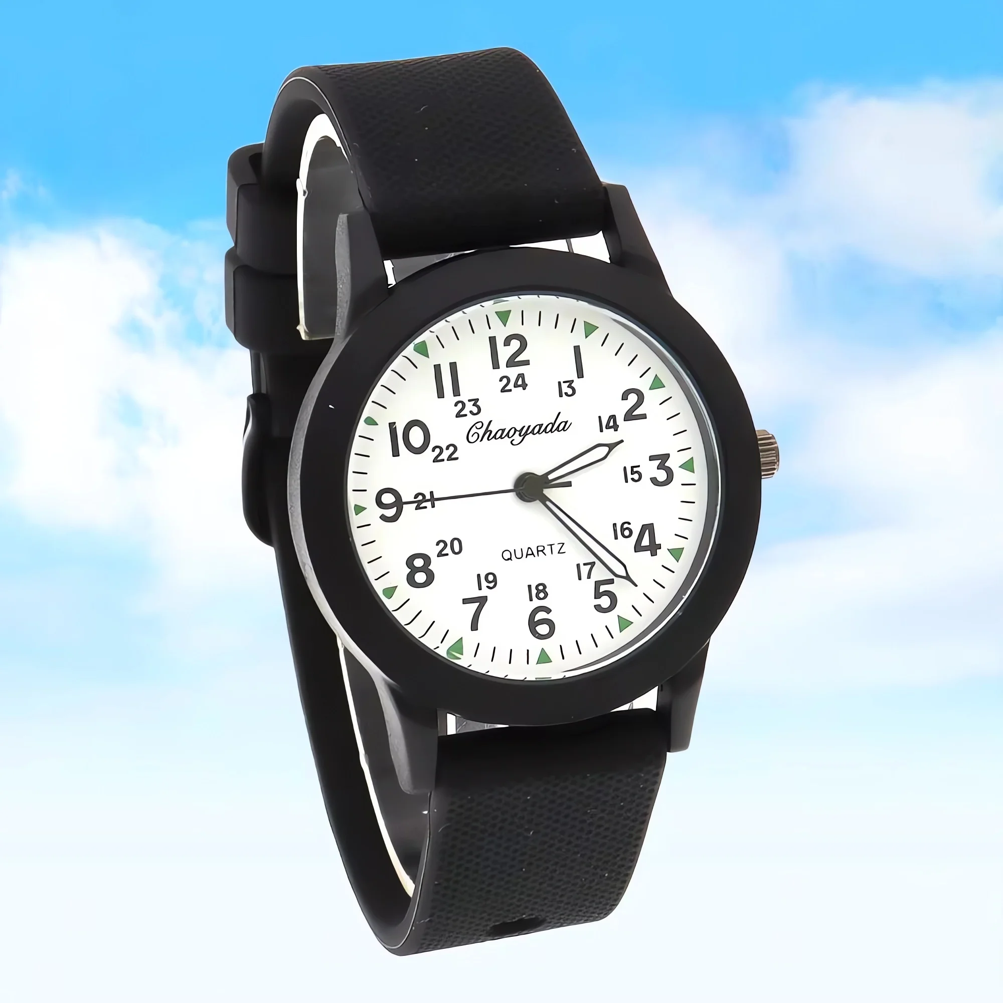 Waterproof Kids Boys Sports Watch with Silicone Strap Quartz Movement Trendy Student Timepiece