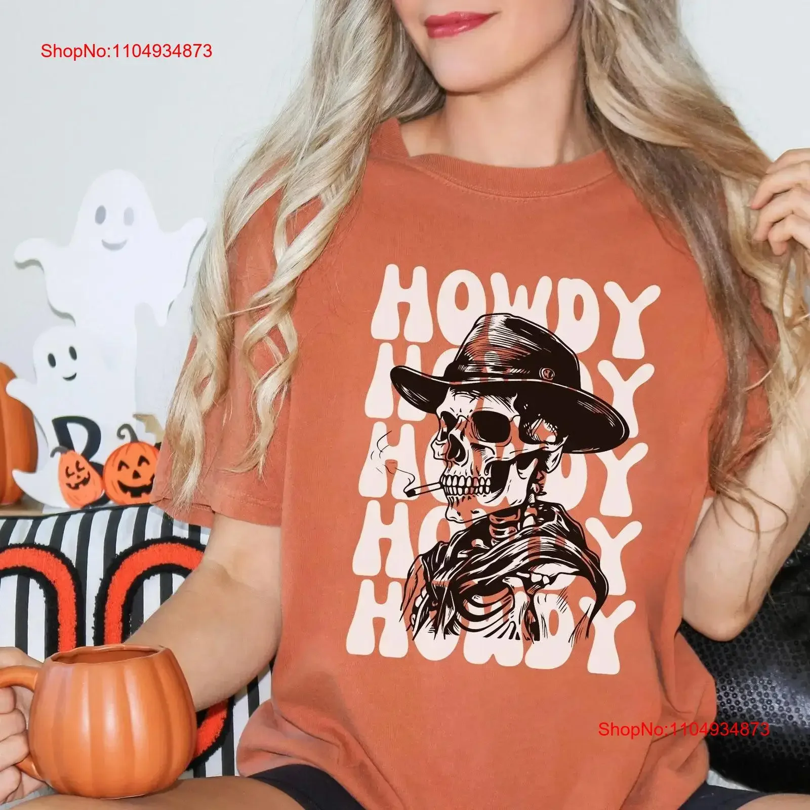 

Ковбойская футболка со скелетом для курения, ковбойская футболка на Хэллоуин, вестерн, ретро, Howdy Wild West, модная винтажная стильная дышащая мужская футболка