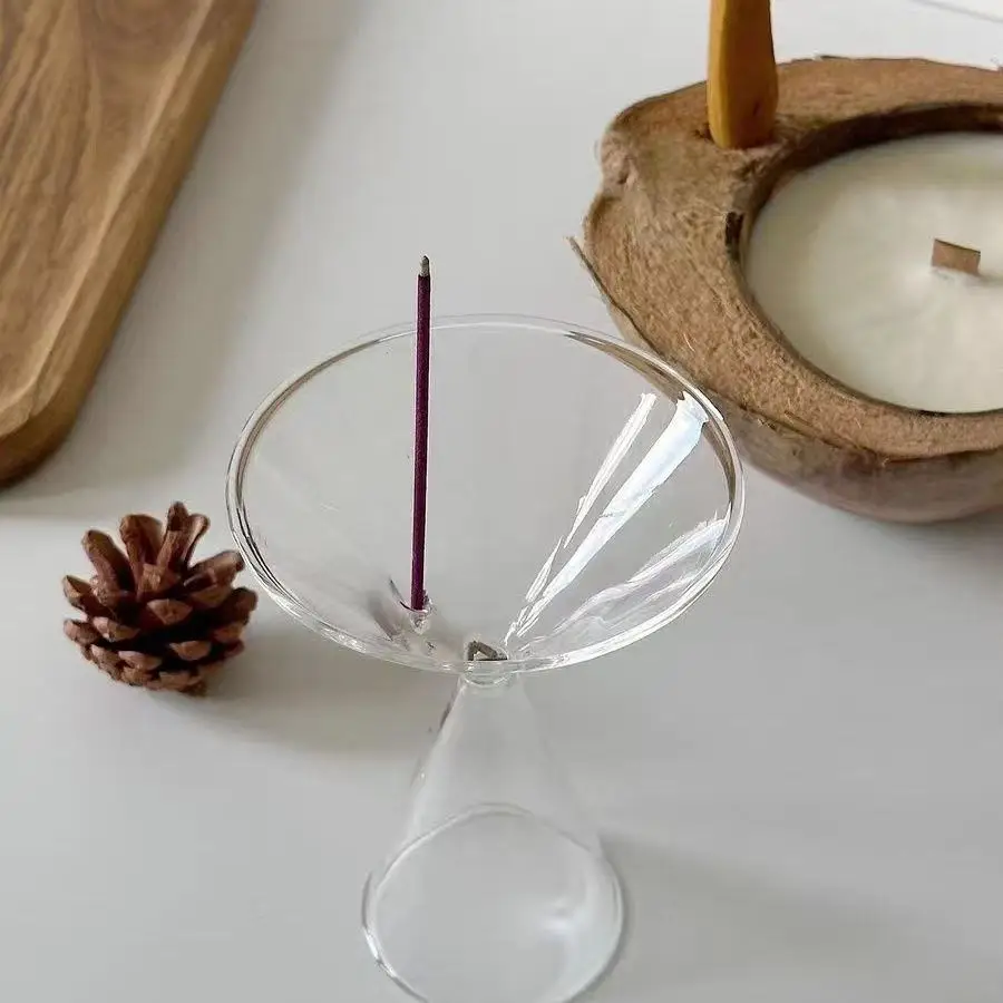 Soporte de incienso de cristal Zen, quemador minimalista de estilo japonés para meditación, Yoga, decoración del hogar, aromater