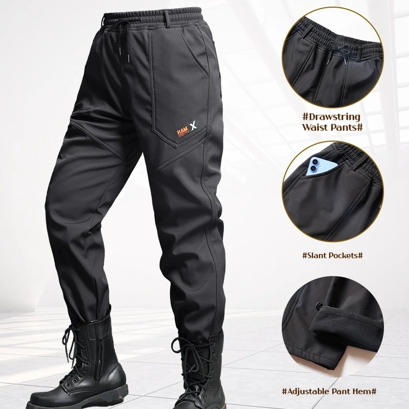 Men's Work Suit Winter Thickened Waterproof Jacket Pants Set Windproof Outdoor Workwear Winter Two Piece Set Jogging Suits Men