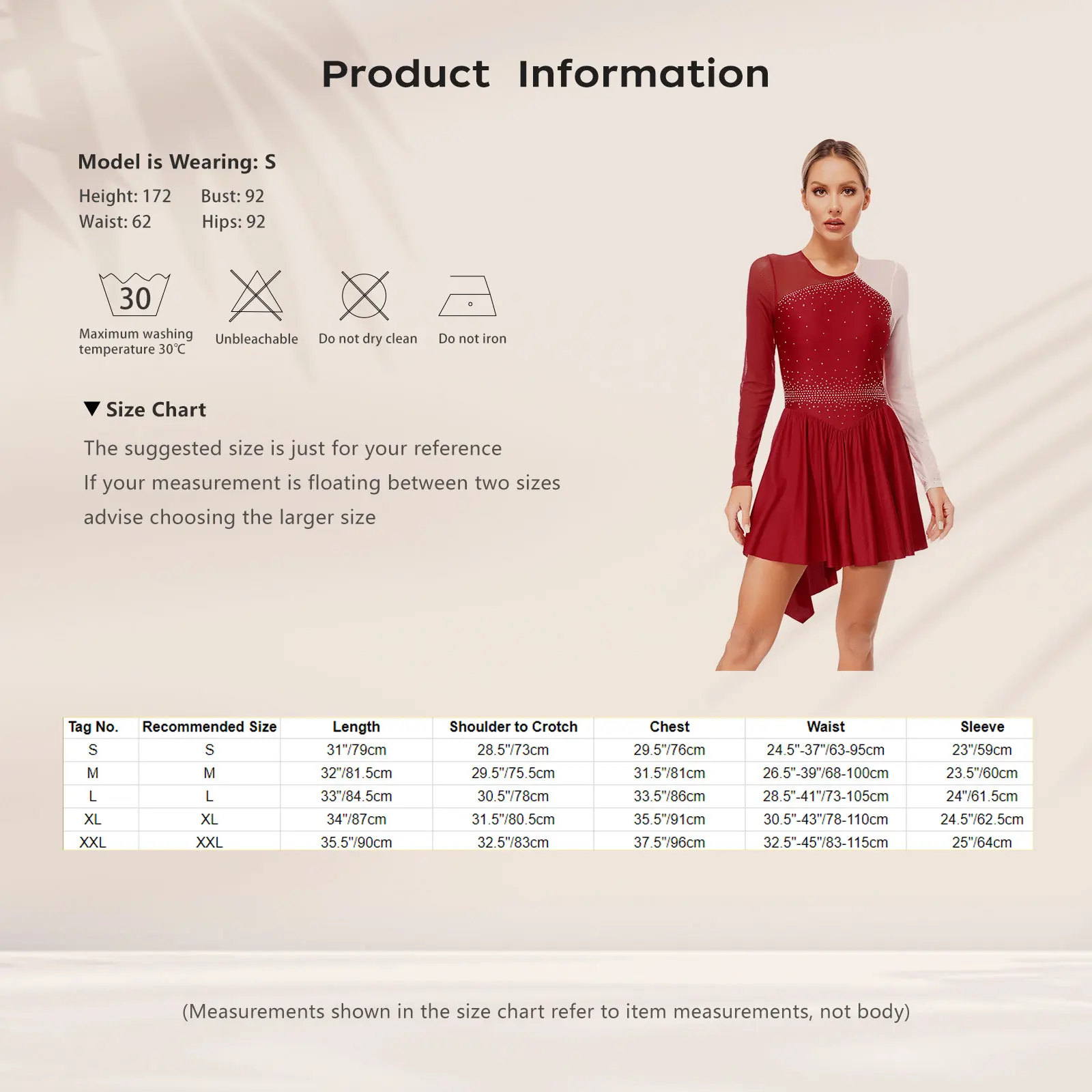 Women Figure Ice Skating Dress Ballet Dance Leotard Rhinestone Mesh Lyrical Dance Competition Costume Irregular Hem Dancewear