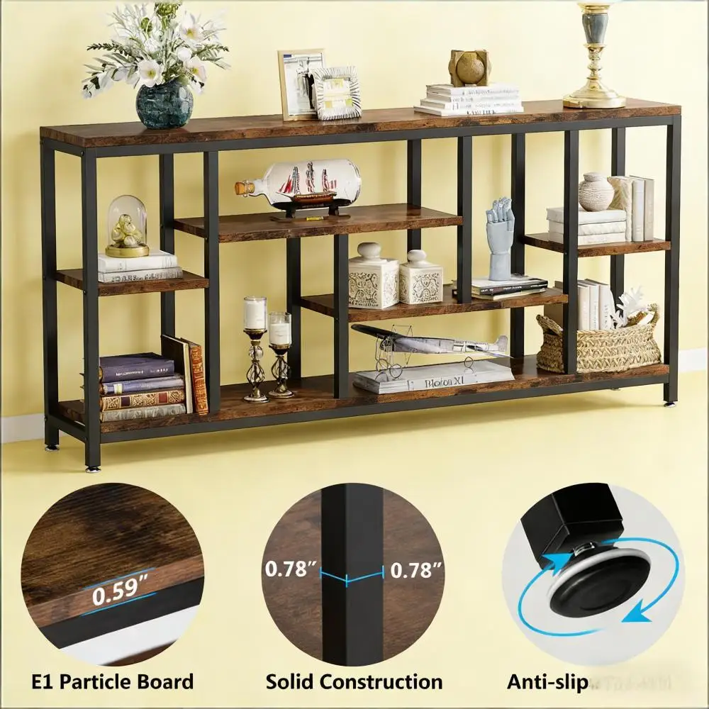 Table d'appoint attrayante, table de canapé rustique, table console