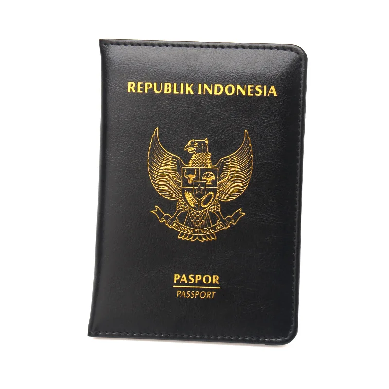 Indonesia Passport Covers Women Fashion Pu Case for Passports Travel Wallet Document Tickets Cards Organizer